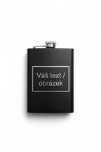 Černá placatka 200 ml s vlastním textem nebo obrázkem