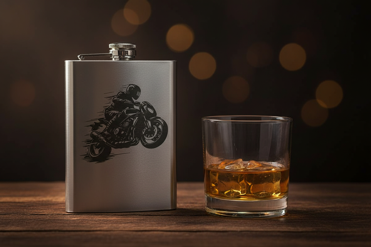 Placatka stříbrná lifestyle – whiskey